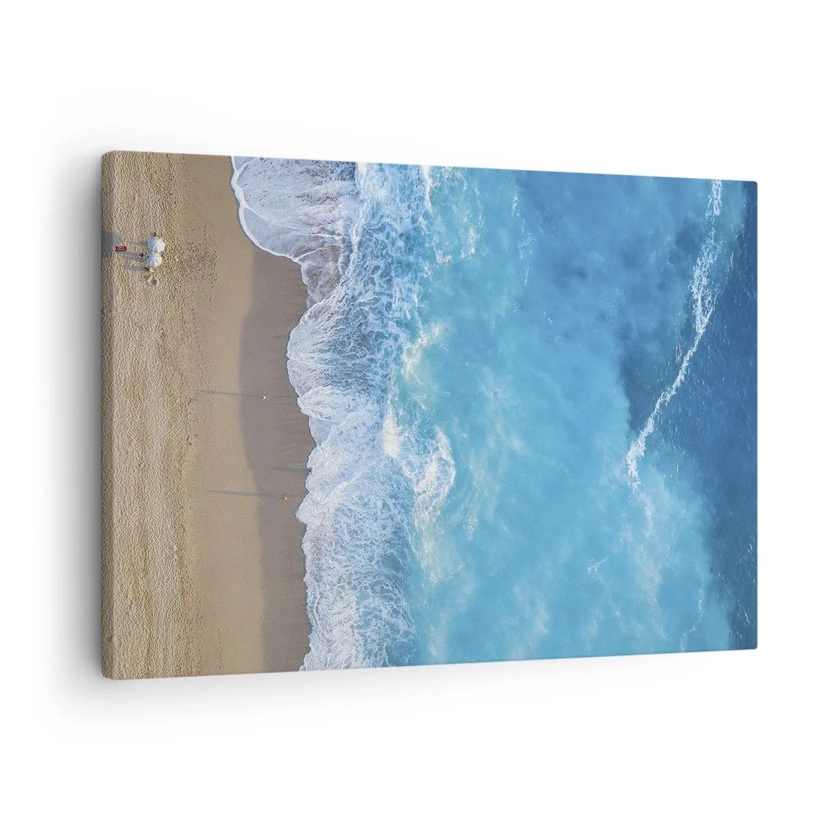 Canvas picture - A bird's eye view of the beach and sea waves - 70x50cm - Power of the Blue - Modern wall decoration for the living room and bedroom ARTTOR