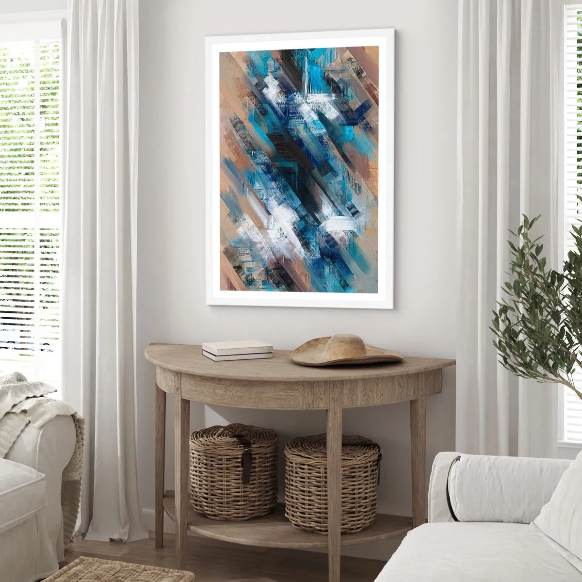Poster in white frmae - On the Blue Slant - 50x70 cm