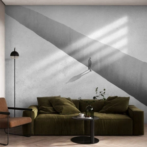 Photo Wallpaper Standard Eco - The silhouette of a man standing over a precipice in an empty landscape - 100x70cm - Clear Goal - Modern wall decoration for the living room and bedroom ARTTOR