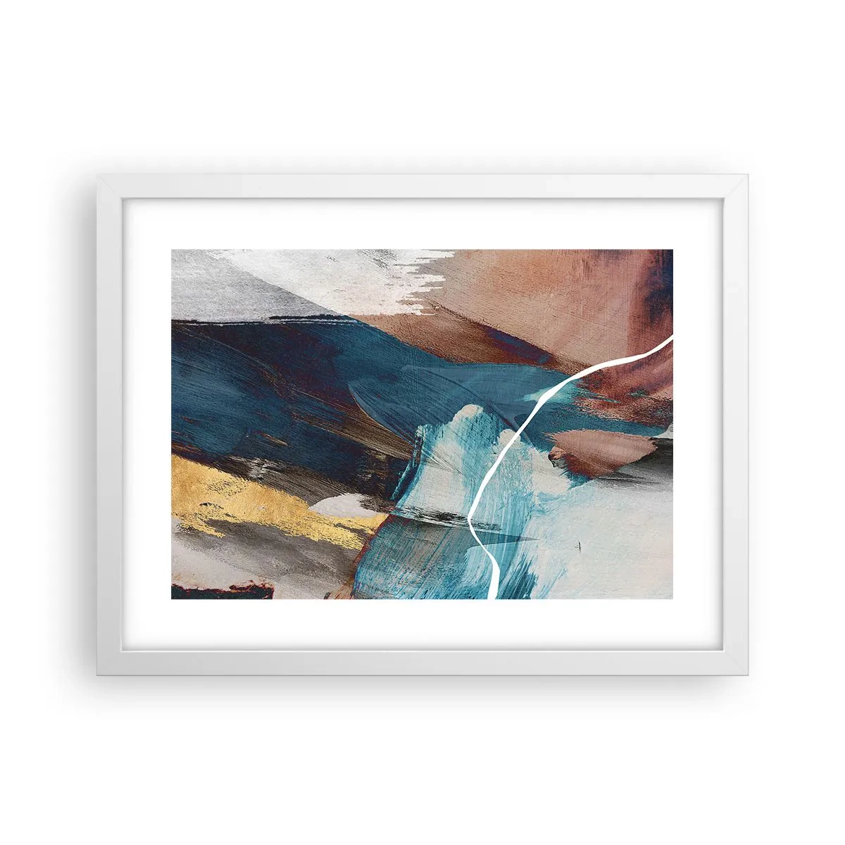 Poster in white frmae - With Panache and Energy - 40x30 cm