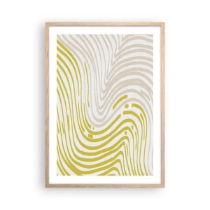 Poster in light oak frame - Composition with a Gentle Curve - 50x70 cm