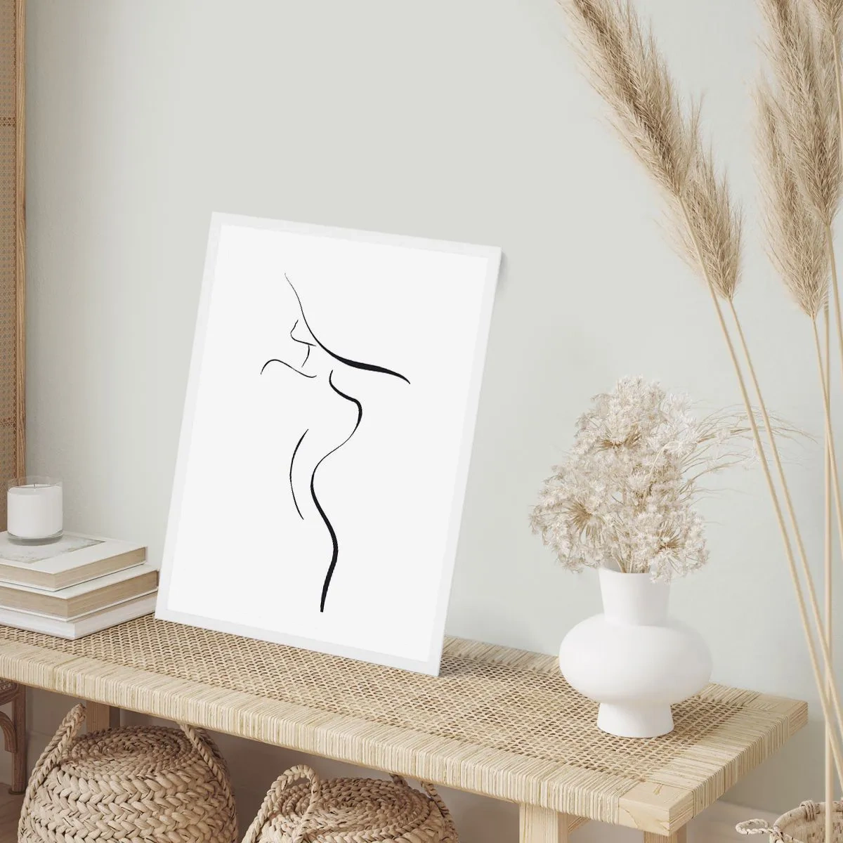 Poster in white frmae - Elusive Like a Wave - 61x91 cm