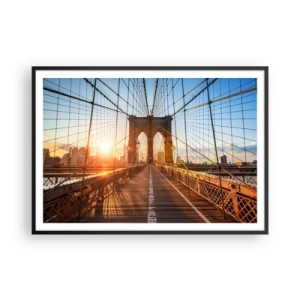Poster in black frame - On a Golden Bridge - 100x70 cm