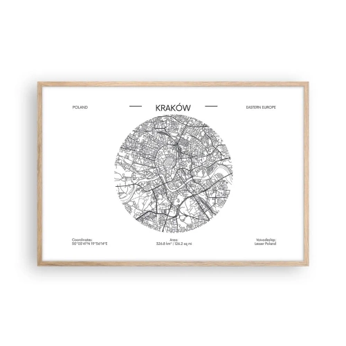 Poster in light oak frame - Anatomy of Crocow - 91x61 cm