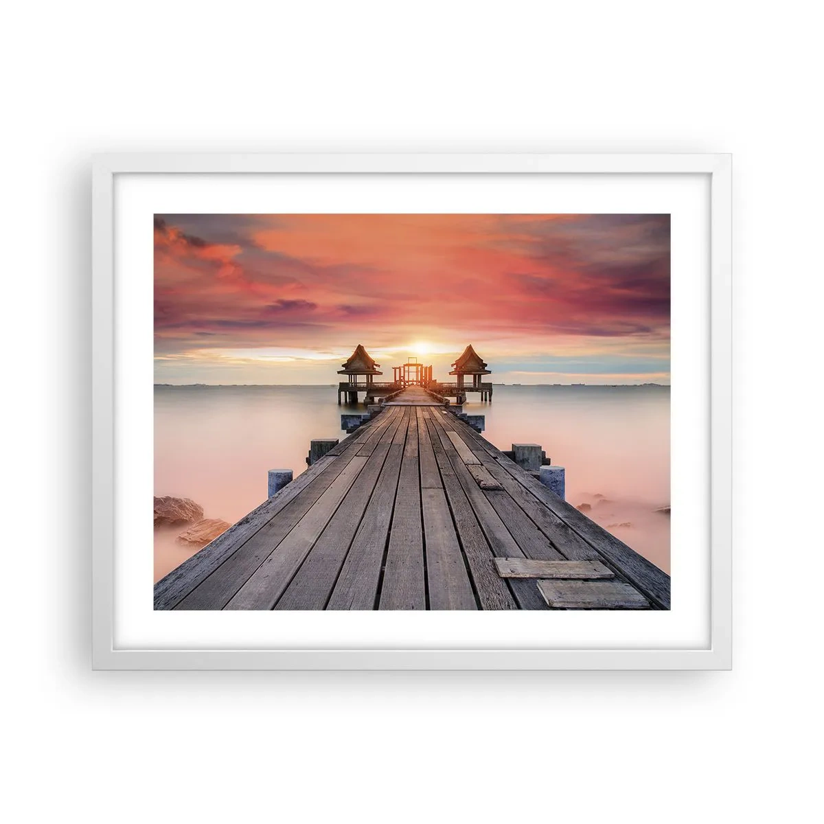 Poster in white frmae - Sunset on the East - 50x40 cm