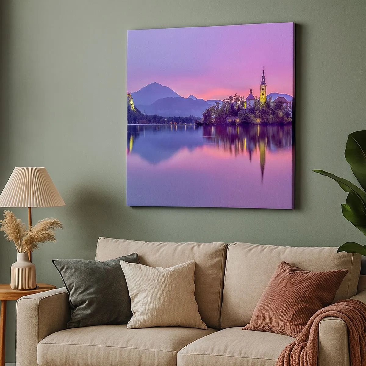 Canvas picture - Fairytale Island by Dusk - 30x30 cm