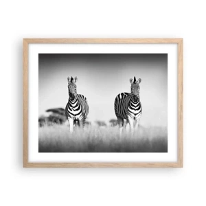 Poster in light oak frame - After All the World is Black and White - 50x40 cm