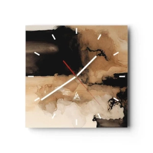 Wall clock - Clock on glass - Intriguing Abstract - 40x40 cm