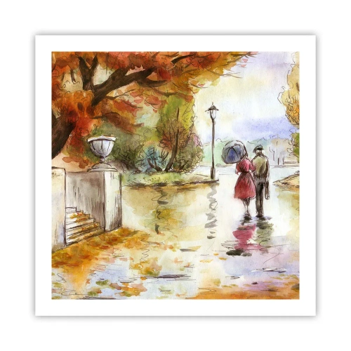 Poster - Romantic Autumn in a Park - 60x60 cm
