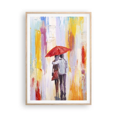 Poster in light oak frame - Let It rain - 70x100 cm