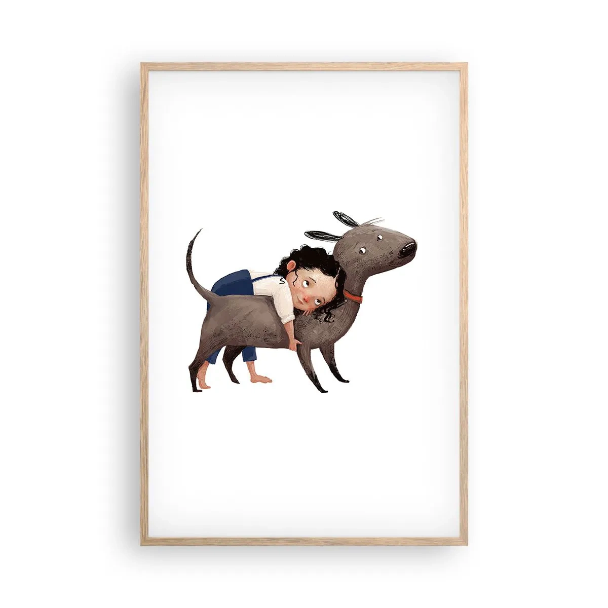 Poster in light oak frame - Best Friends - 61x91 cm