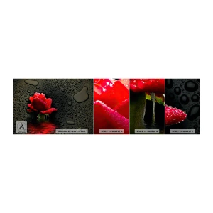 Photo Wallpaper Sample Self-Adhesive Deluxe Sticker - Red and Black - Flowers, Rose, Water - 100x30 cm