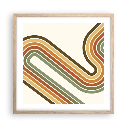 Poster in light oak frame - Zigzaging towards the Goal - 50x50 cm
