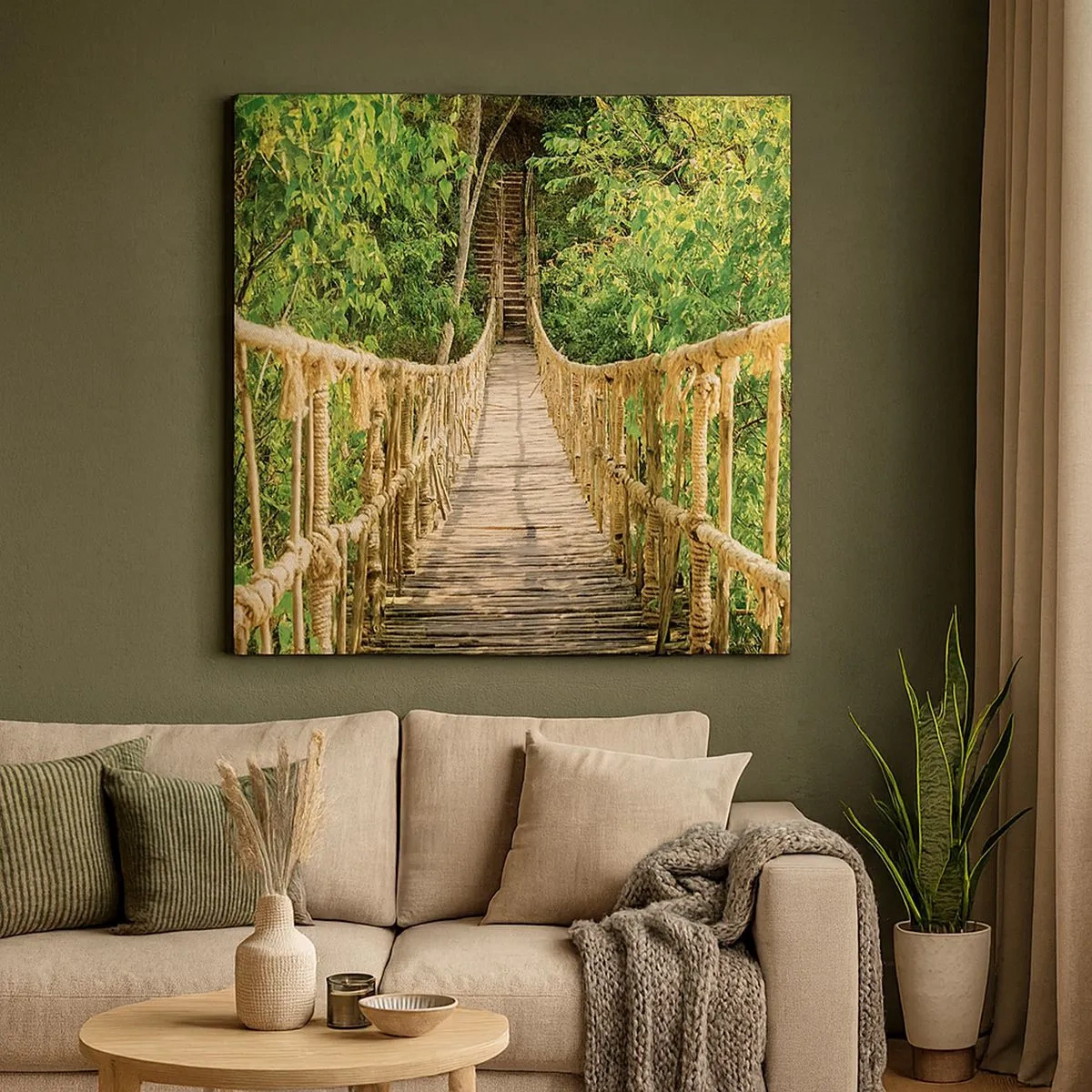 Canvas picture - Suspended in Green - 30x30 cm