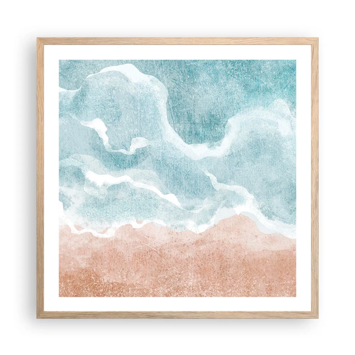 Poster in light oak frame - Cloudy Abstract - 60x60 cm