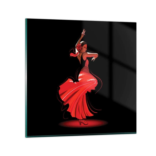 Glass picture - Fiery Spirit of Flamenco - 60x60 cm