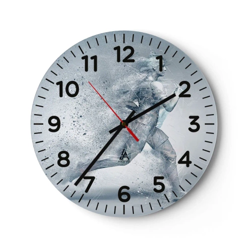 Wall clock - Clock on glass - Crystally Clear Energy - 40x40 cm