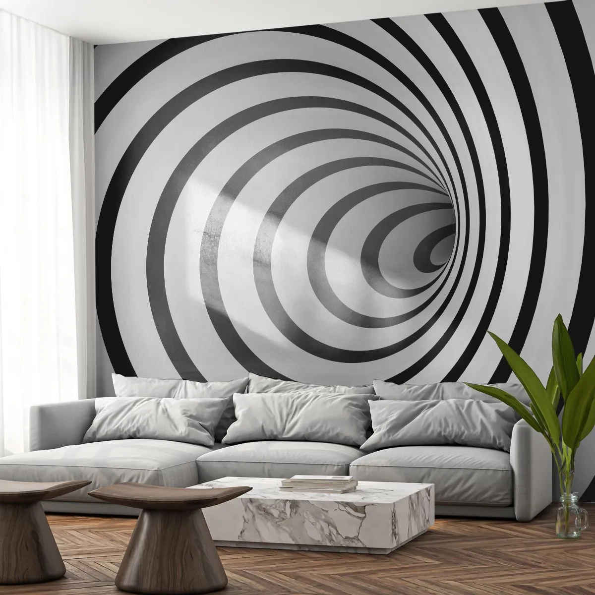 Photo Wallpaper Premium Sand - You also Can't Resist? - Abstraction, 3D, Vortex - 100x70 cm