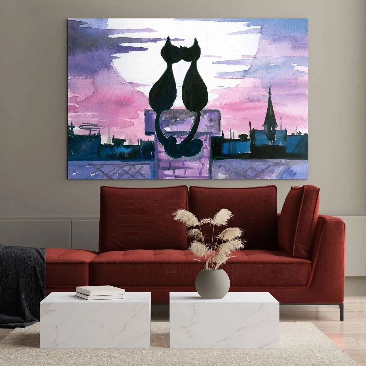 Glass picture - Rendezvous under the Moon - 100x70 cm