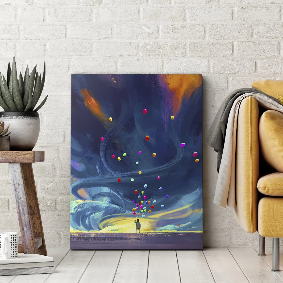 Canvas picture - On Blue Wind - 55x100 cm
