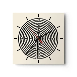 Wall clock - Clock on glass - Mysterious Order - 40x40 cm