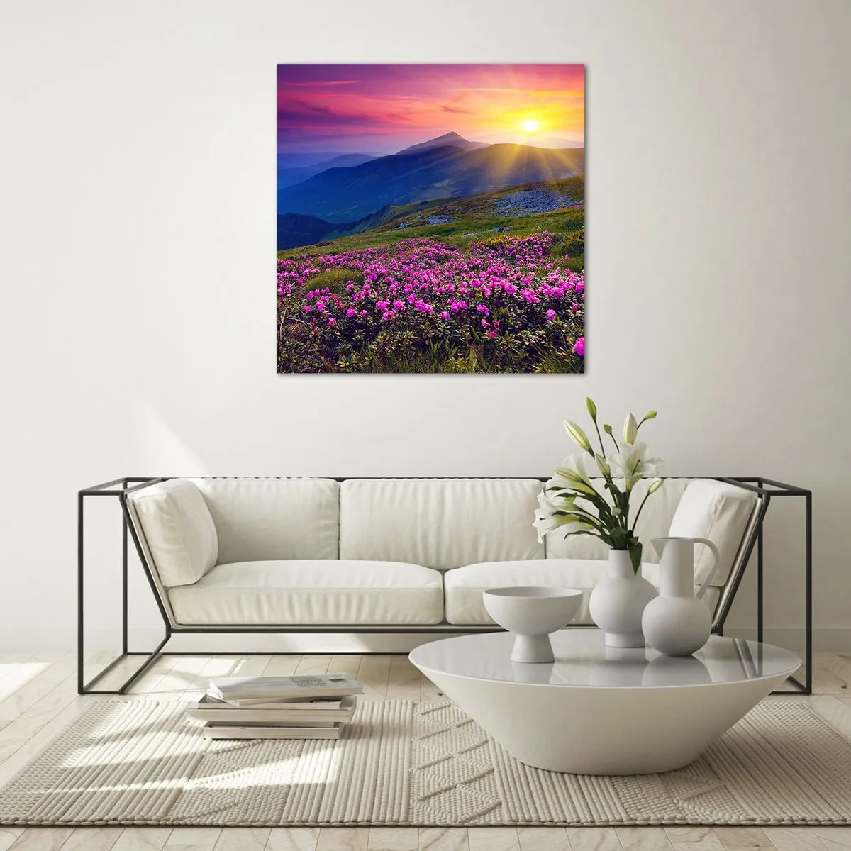 Glass picture - Surrounded by Mountain Pine and Herbs - 60x60 cm