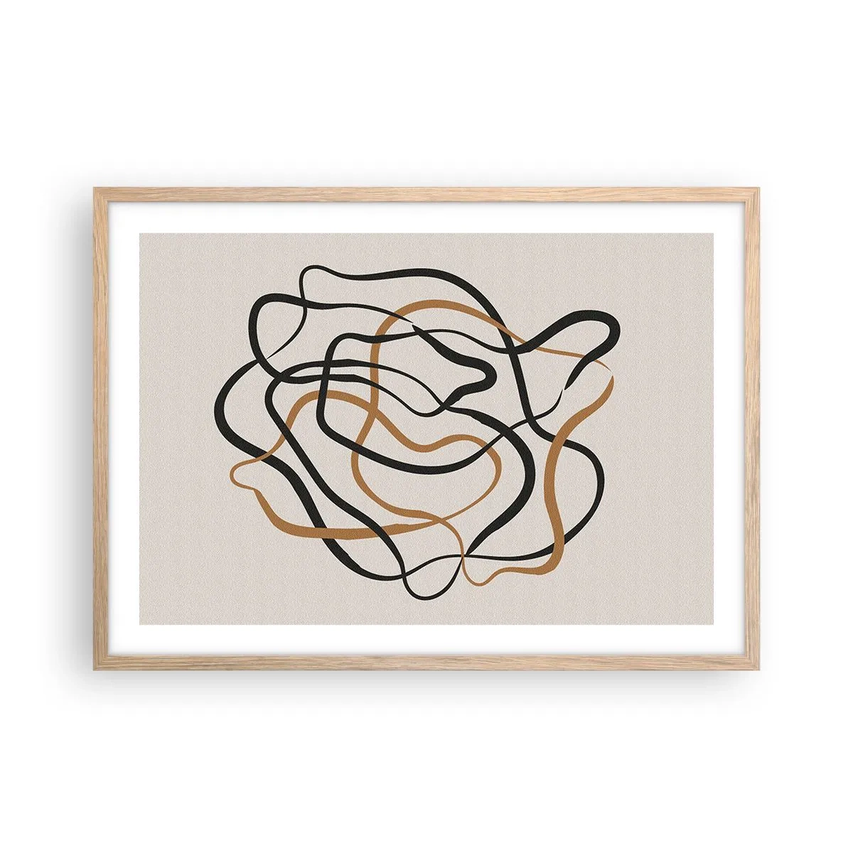 Poster in light oak frame - Everything Is Tangled UP - 70x50 cm