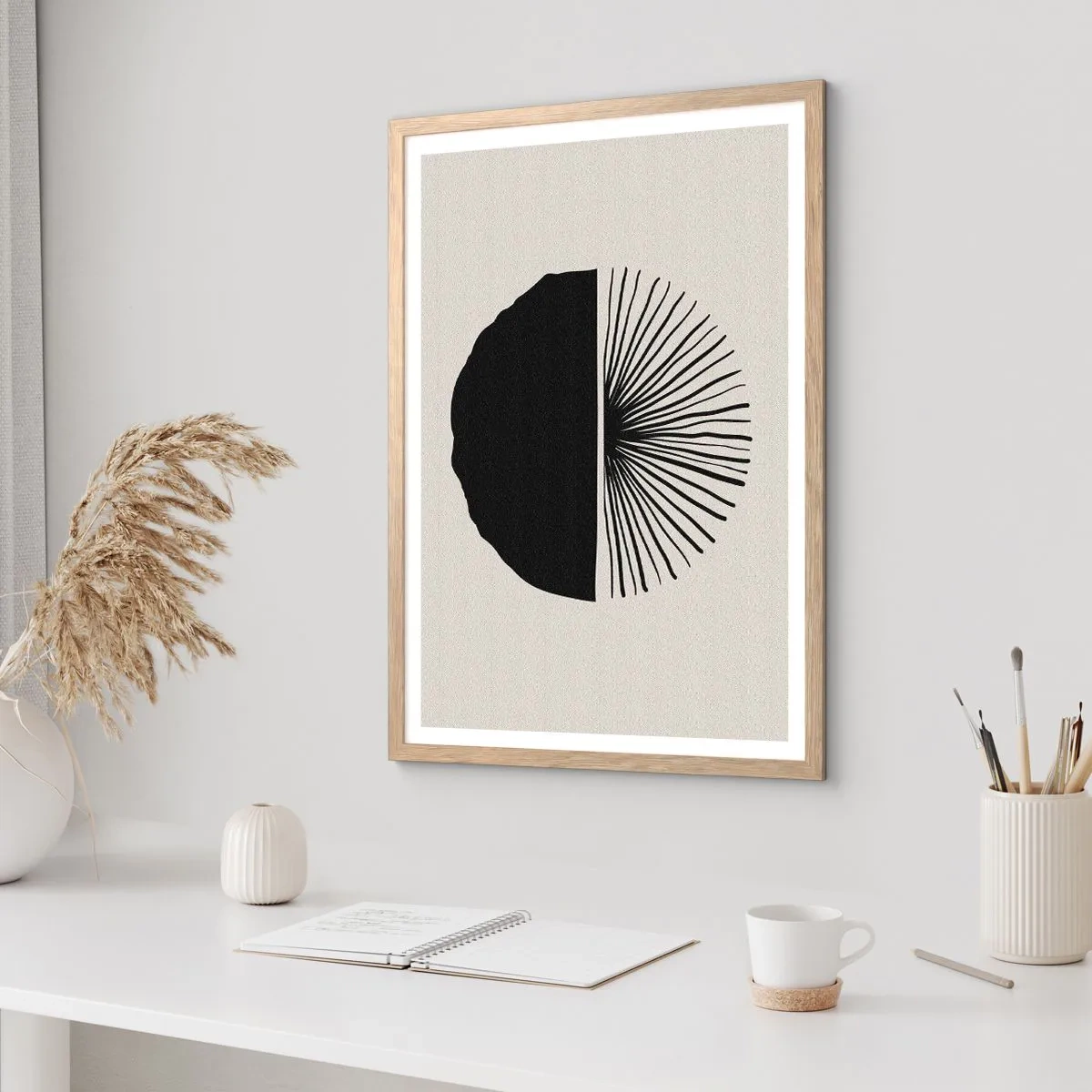 Poster in light oak frame - Fan of Possibilities - 40x50 cm