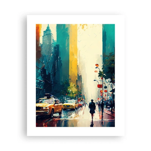 Poster - New York - Even Rain Is Colourful - 40x50 cm