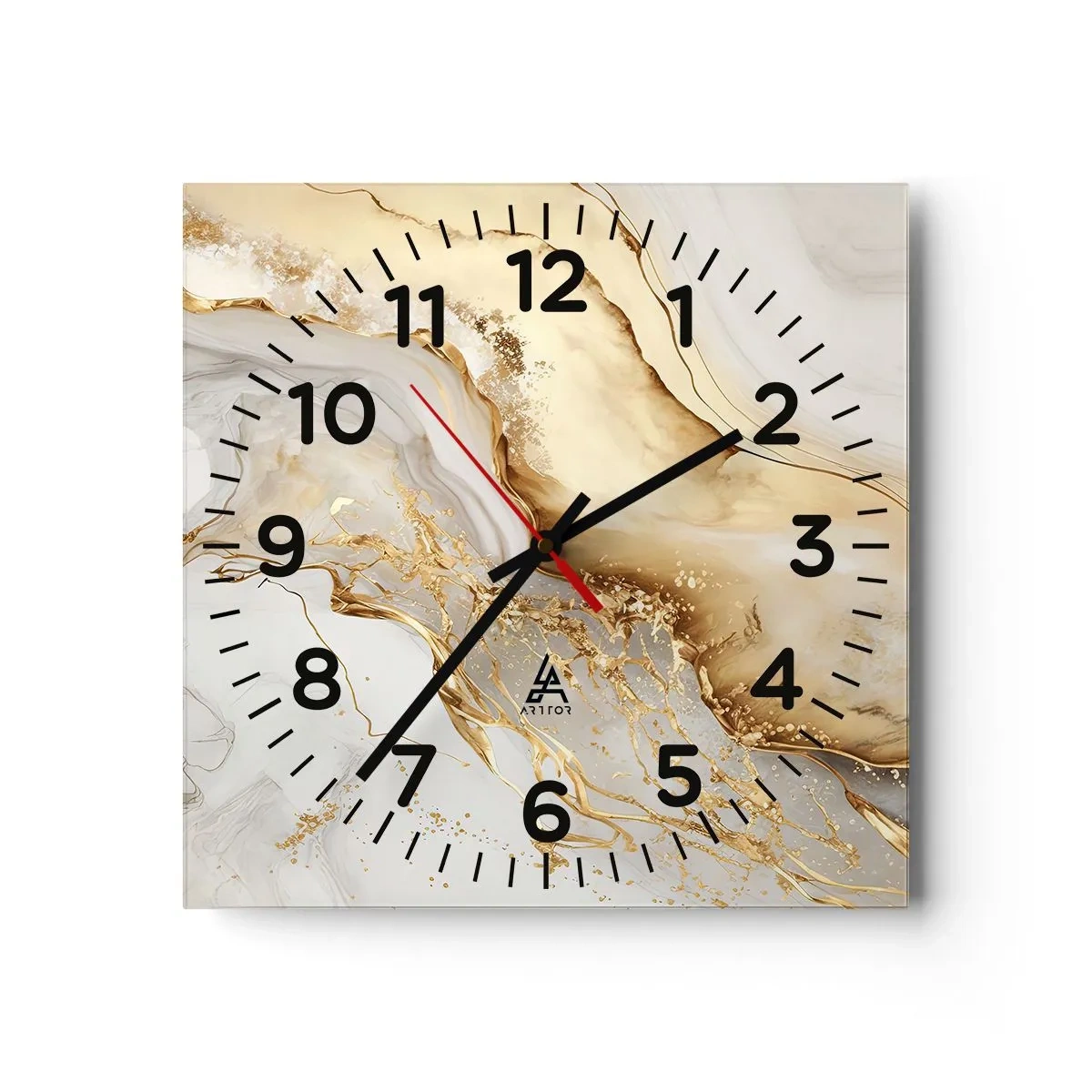 Wall clock - Clock on glass - Abstract: Beauty and Good - 40x40 cm
