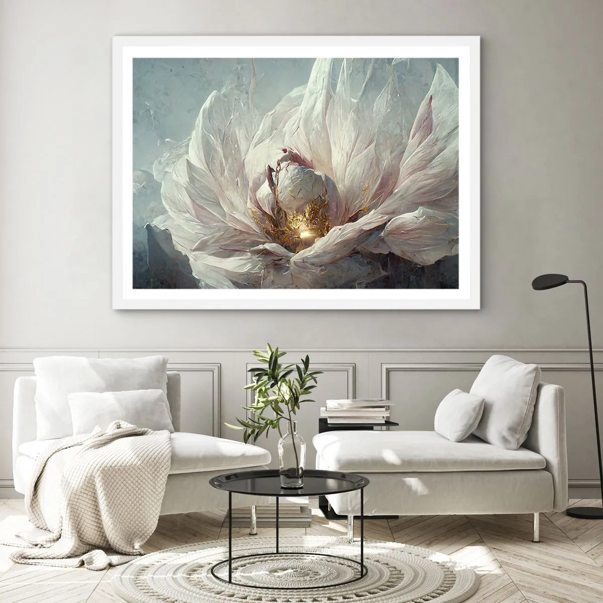 Poster in white frmae - It Blooms Once Every Hunderd Years - 40x30 cm