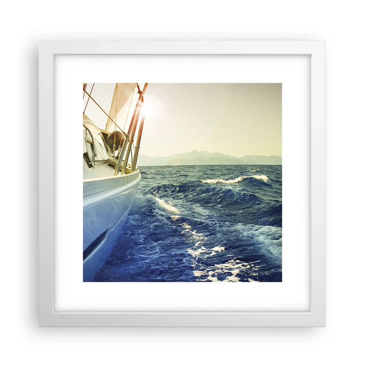 Poster in white frmae - In Search of Adventure - 30x30 cm