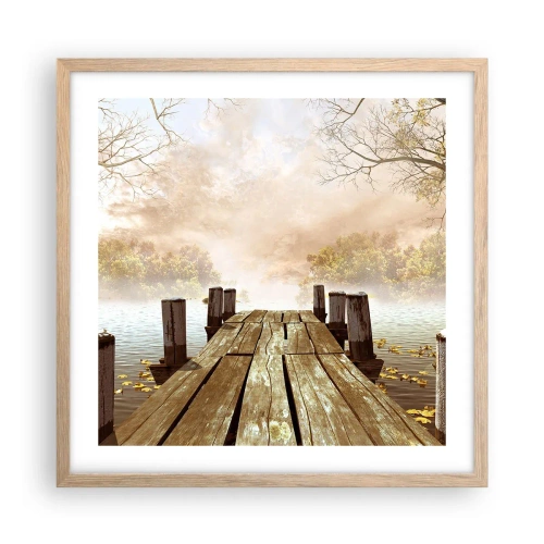 Poster in light oak frame - Gentle Sadness of Autumn - 50x50 cm
