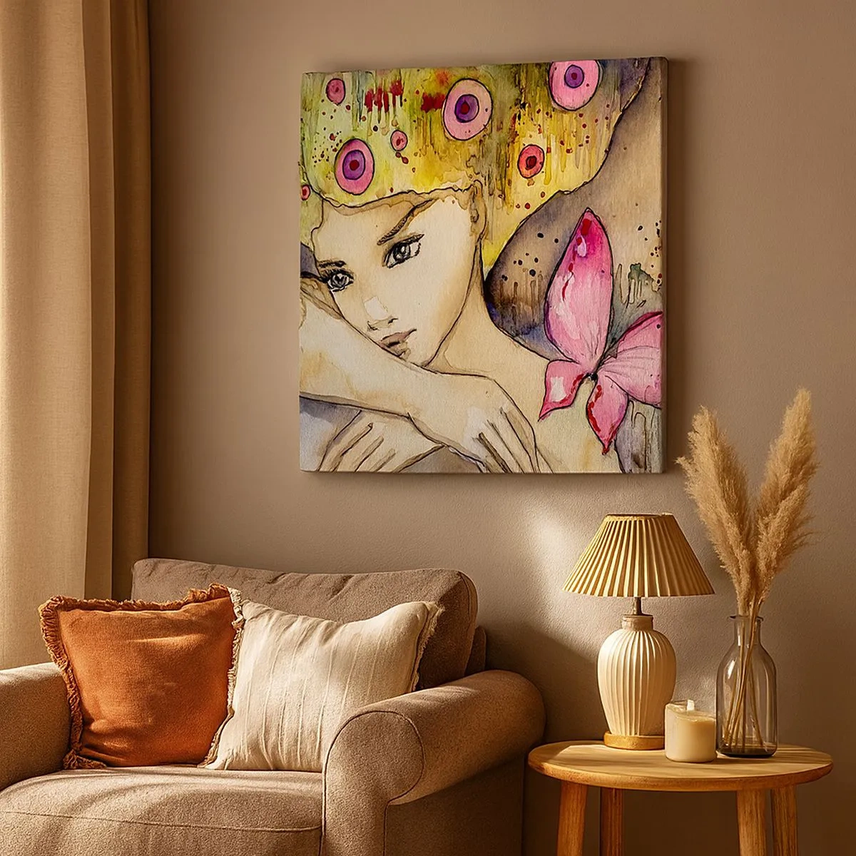 Canvas picture - Butterfly Princess - 30x30 cm