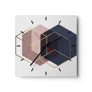 Wall clock - Clock on glass - Power of Simplicity - 30x30 cm