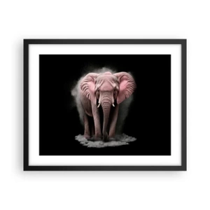 Poster in black frame - Don't Think About a Pink Elephant! - 50x40 cm