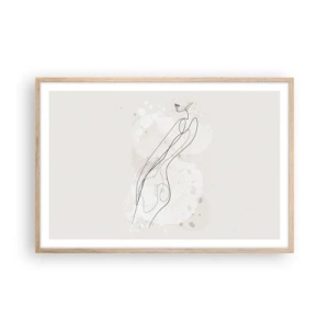 Poster in light oak frame - One Look Will Not Be Enough - 91x61 cm