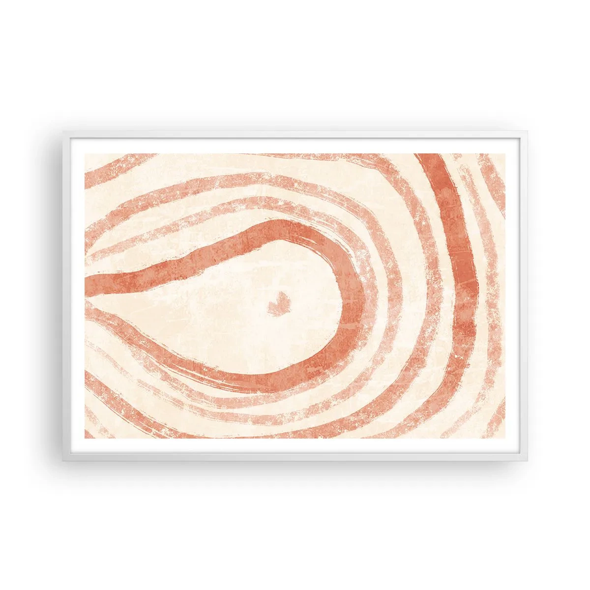 Poster in white frmae - Coral Circles - Composition - 100x70 cm