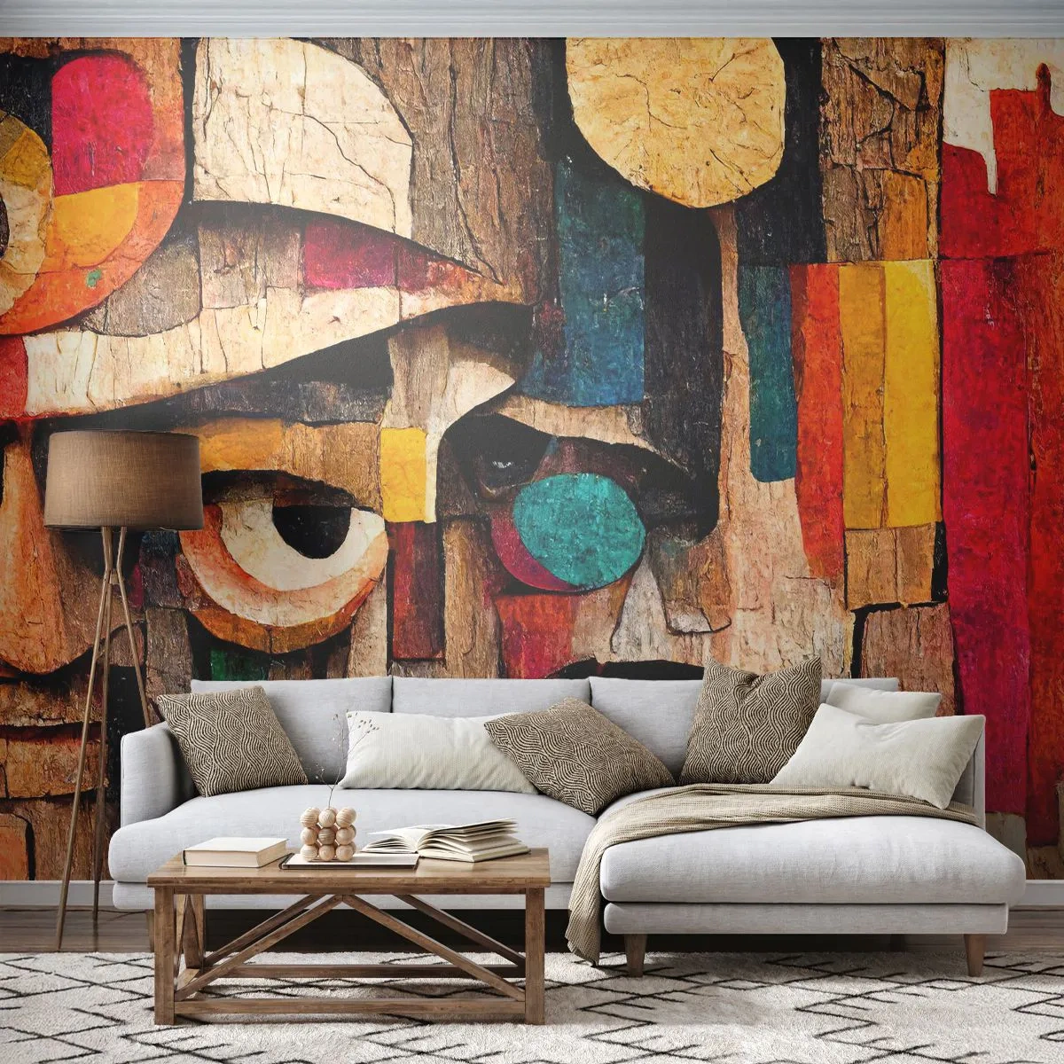 Photo Wallpaper Standard Eco - I Can See You - Abstraction, Wood, Sculpture - 450x315 cm