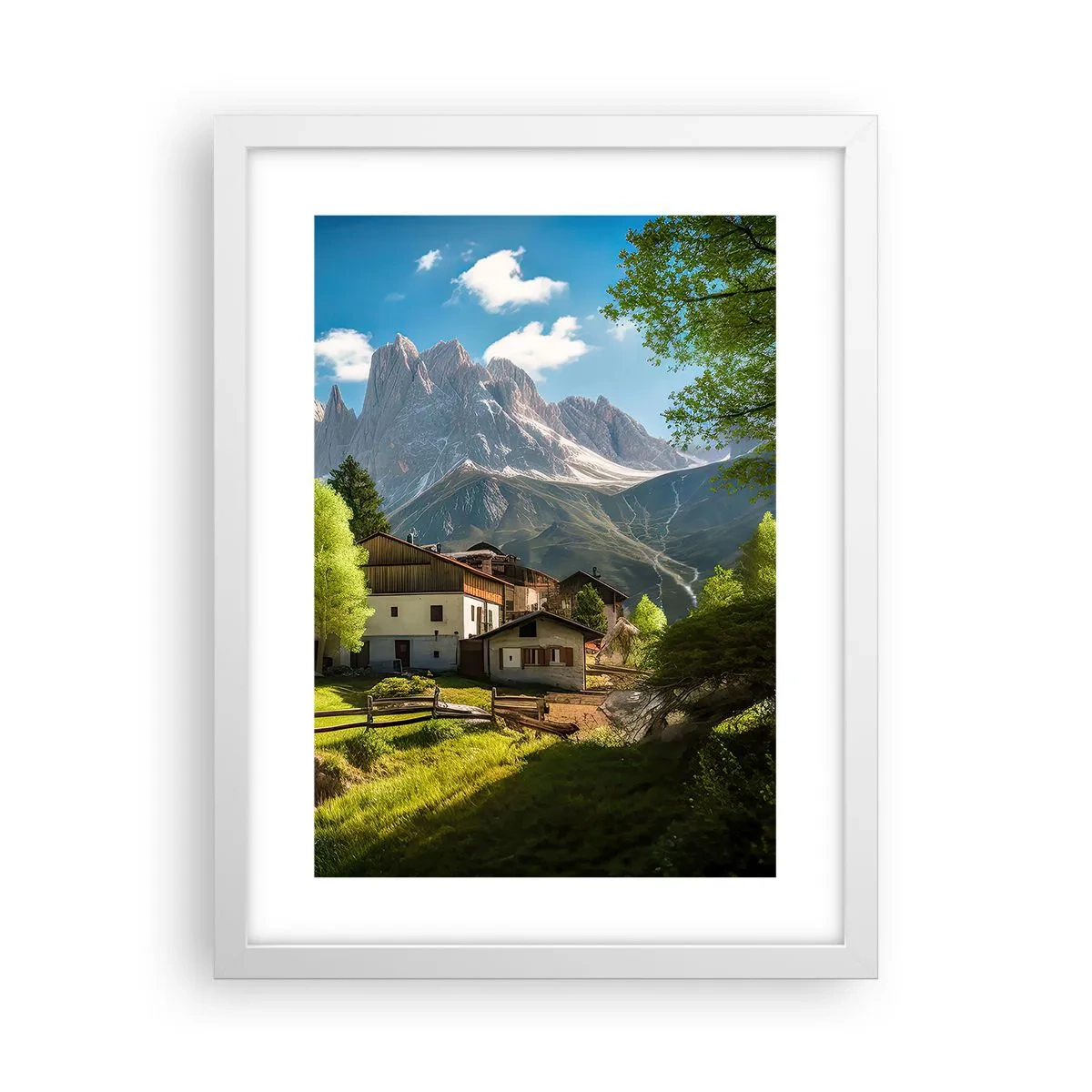 Poster in white frmae - Alpine Idyll - 30x40 cm