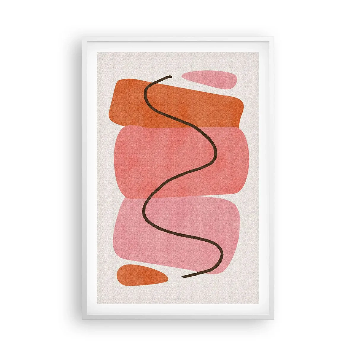Poster in white frmae - Gentle Movement of forms - 61x91 cm
