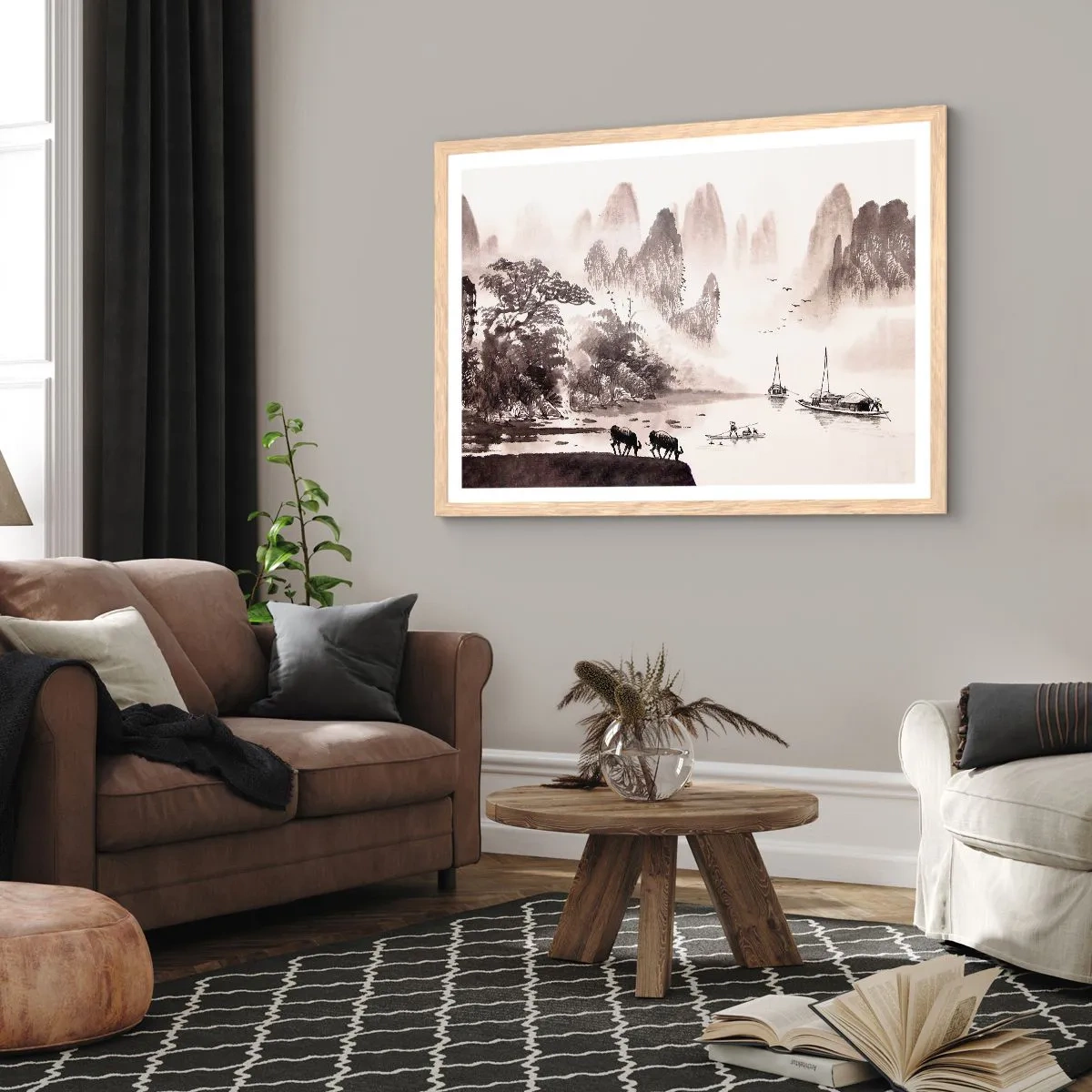 Poster in light oak frame - Everyday Life in the East - 40x30 cm