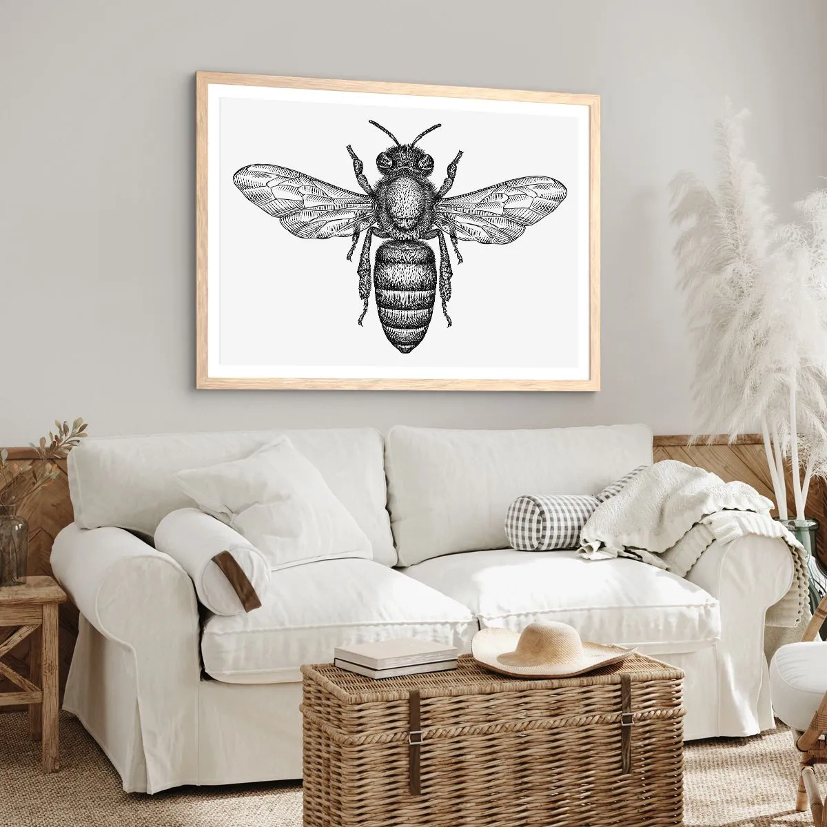 Poster in light oak frame - Insect Portrait - 50x40 cm