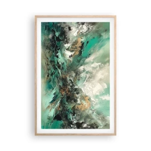 Poster in light oak frame - Emerald and Black Lump - 61x91 cm