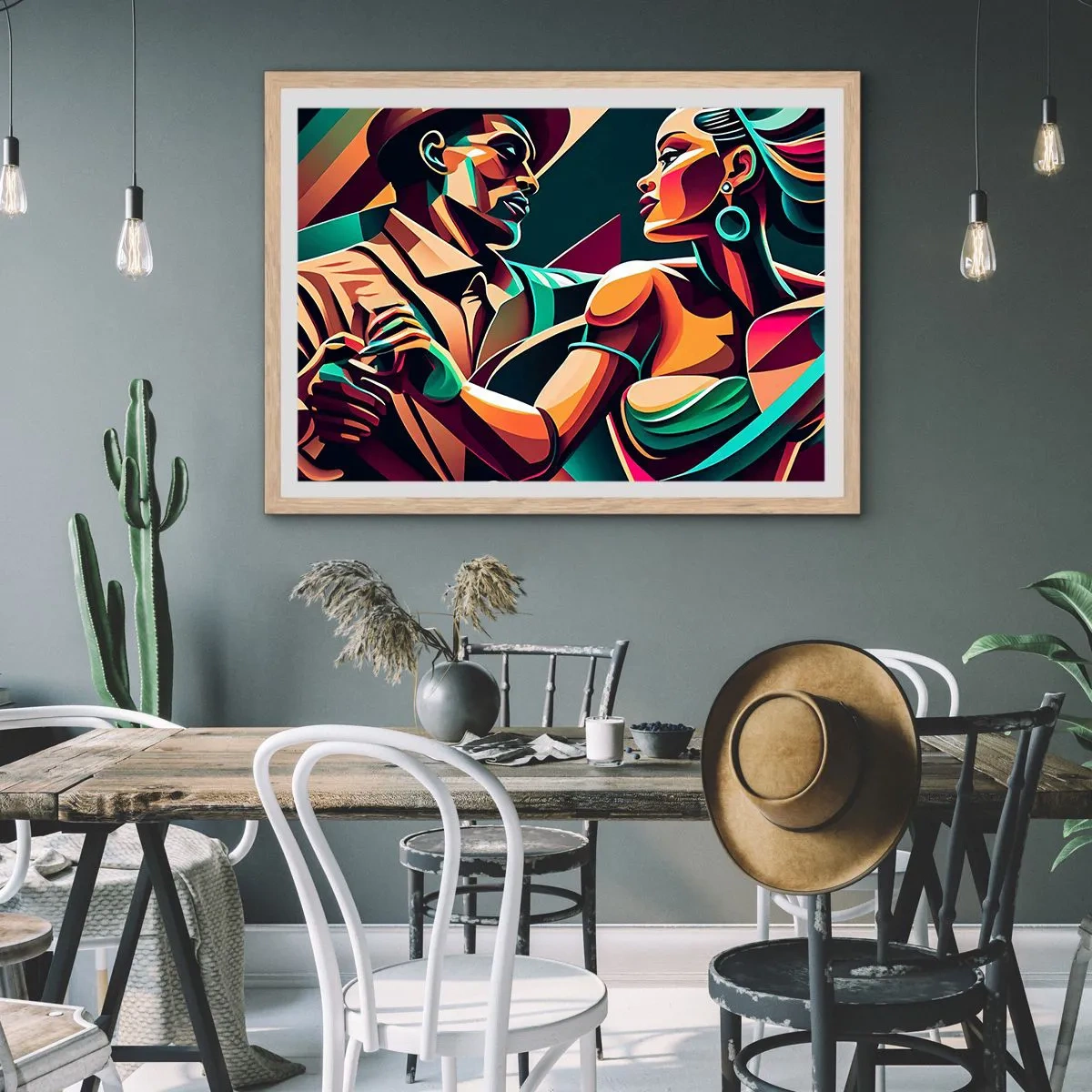 Poster in light oak frame - In a Heartbeat - 70x50 cm