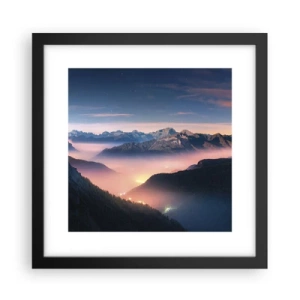 Poster in black frame - Light in the Valleys - 30x30 cm