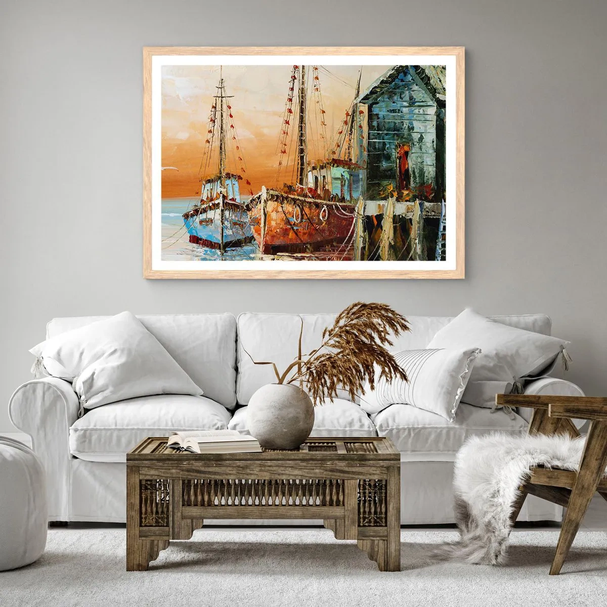 Poster in light oak frame - Calm Return - 50x40 cm