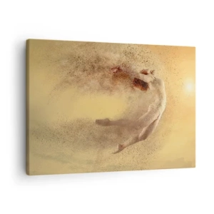 Canvas picture - A figure in dynamic movement with a disintegration effect - 70x50cm - In Dancing Exaltation - Modern wall decoration for the living room and bedroom ARTTOR