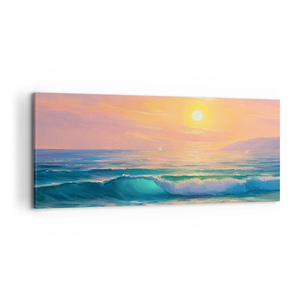 Canvas picture - Turquoise Song of the Waves - 120x50 cm