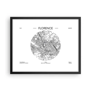 Poster in black frame - Anatomy of Florence - 50x40 cm